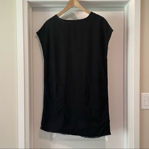 Black Wilfred Free dress with fringe bottom and pockets